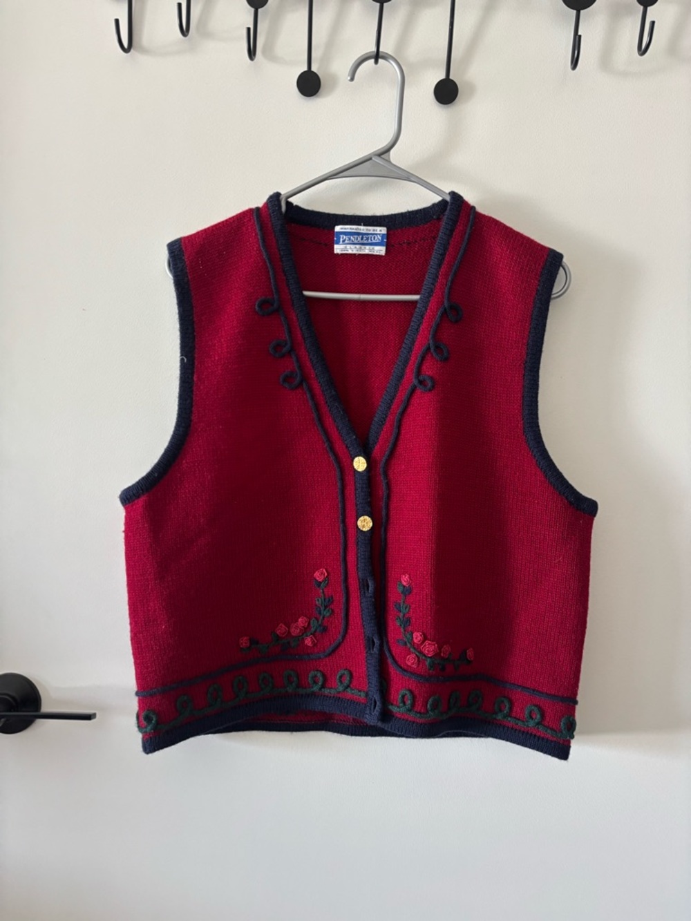 STUNNING VINTAGE PENDLETON WOOL VEST | Y2K COASTAL GRANDMA FLORAL